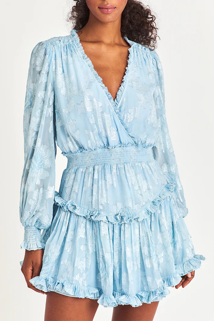 knee length dresses for ladies LoveShackFancy Spruce Dress- Blue Stars