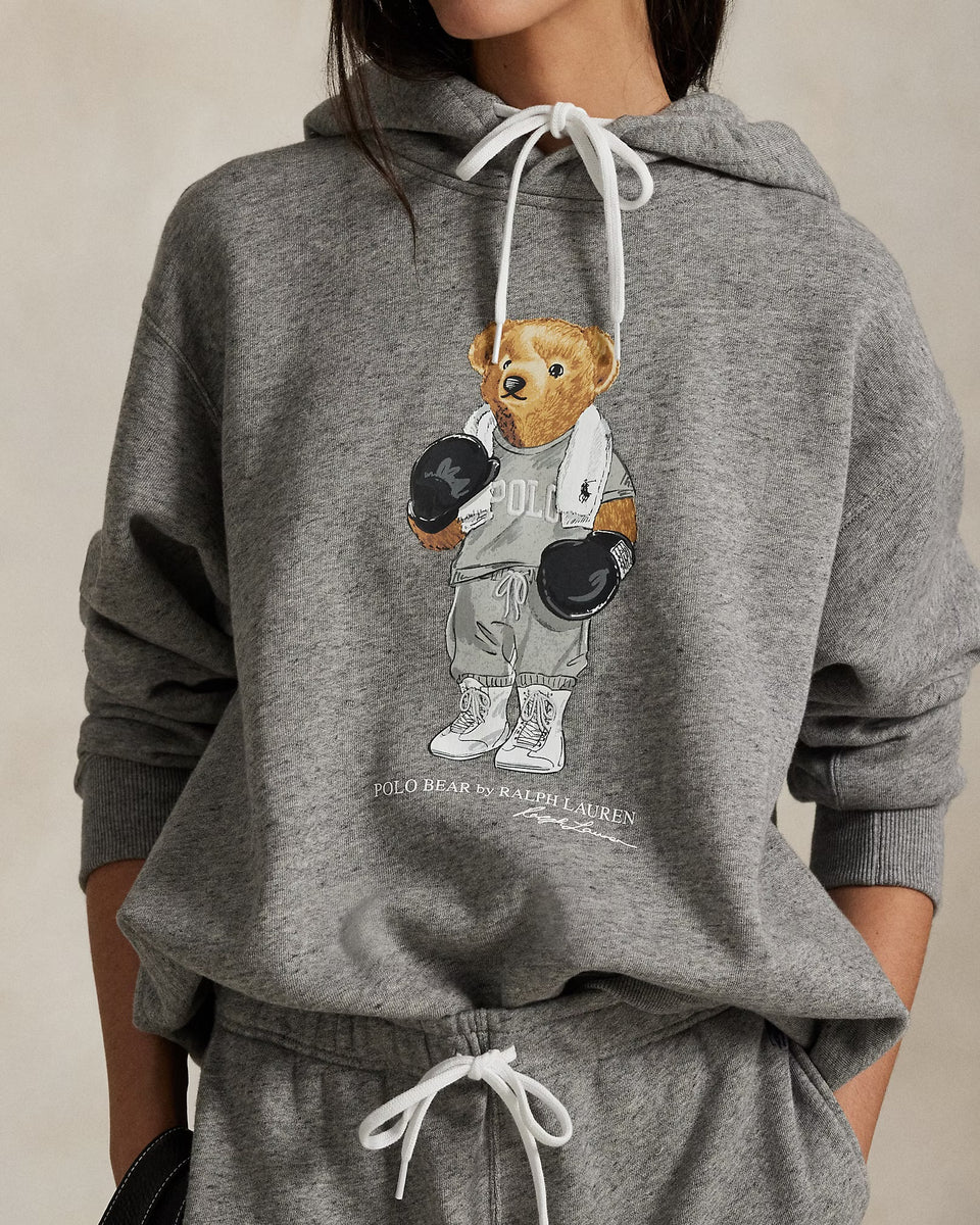 Ralph Lauren Hooded Sweatshirt Boxing Bear- Grey Fleece – By Request