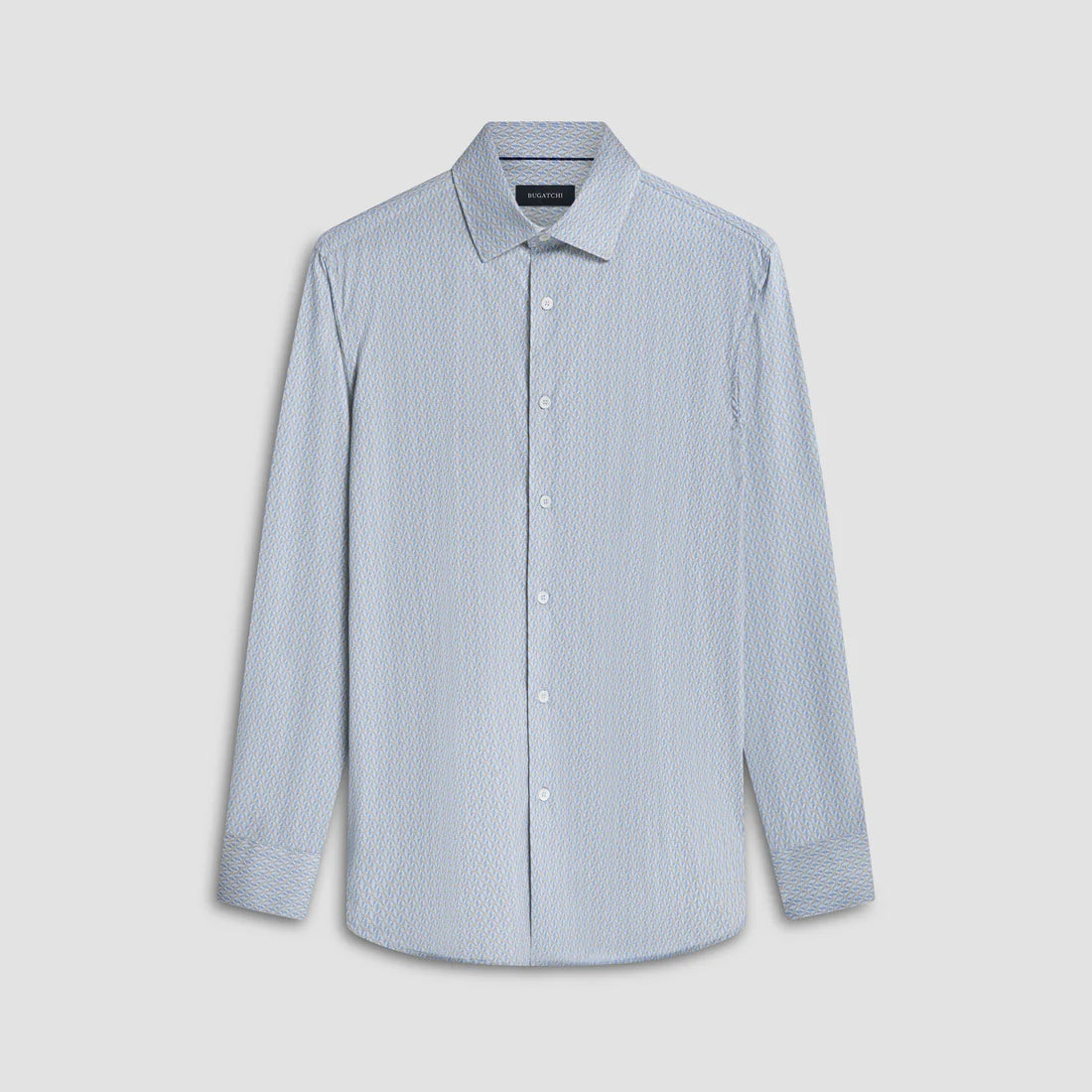 Bugatchi Button Front Shirt- Blue/Khaki By Request Bugatchi Button Front Shirt- Blue/Khaki By Request