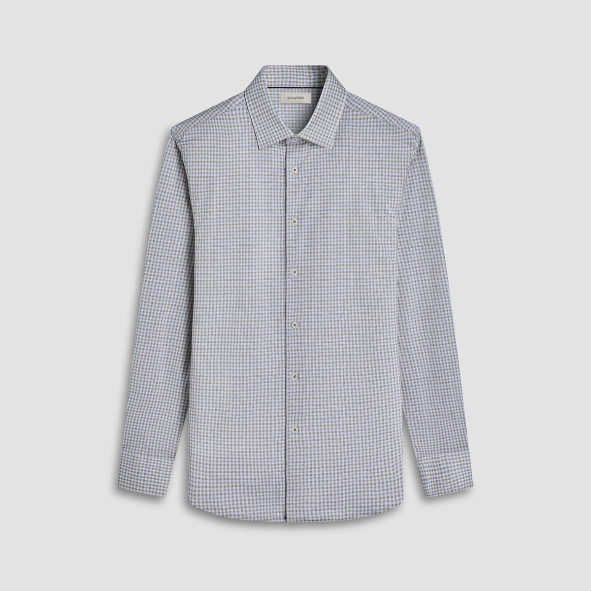 Bugatchi L/S Shirt Tan/White Check – By Request