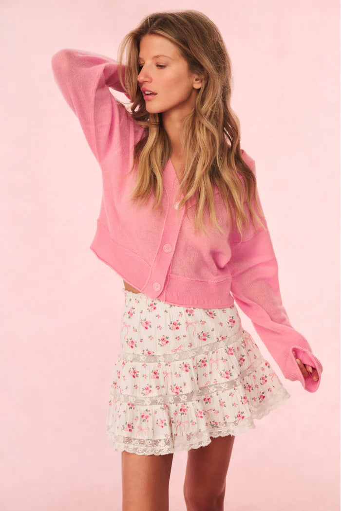 LoveShackFancy Lawrence Cardigan- Sunset Pink – By Request