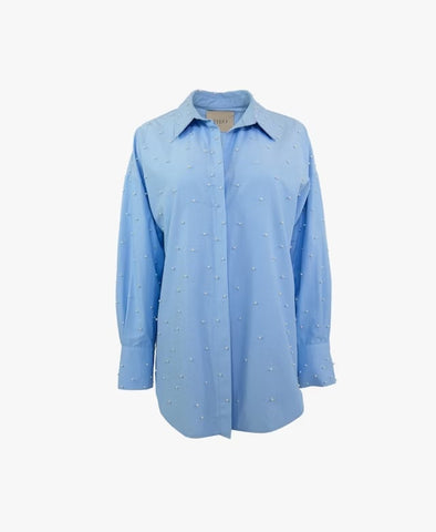 Theo Echo Pearly Blouse- Sky Blue