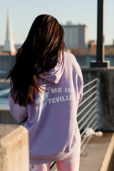 Meet Me in Fayetteville Hoodie- Lavender