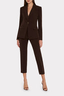 Milly Nicola Cady Straight Leg Pant - Brown