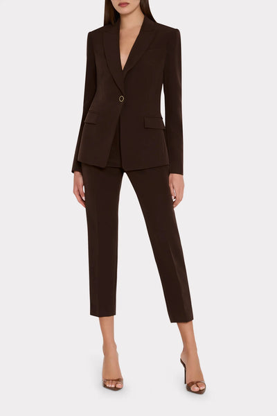 Milly Nicola Cady Straight Leg Pant - Brown