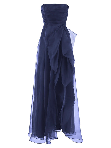 Theia Zendaya Mikado Dress- Navy