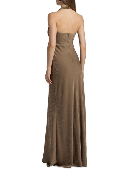 Halston Drape  Nk Sandstone Gown