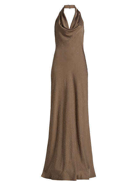 Halston Drape  Nk Sandstone Gown