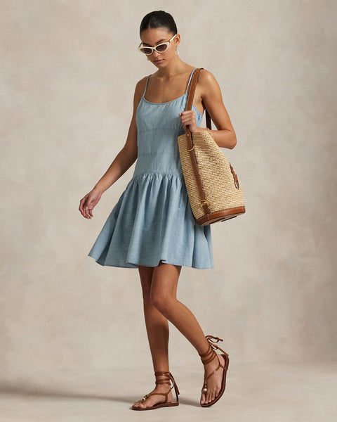 Ralph Lauren Spagetti Strap Dress- Chambray Blue