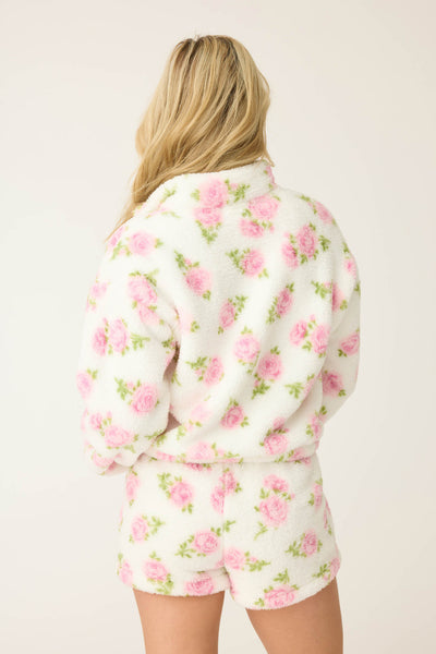 P.J. Salvage Rose Plush Half Zip Jacket