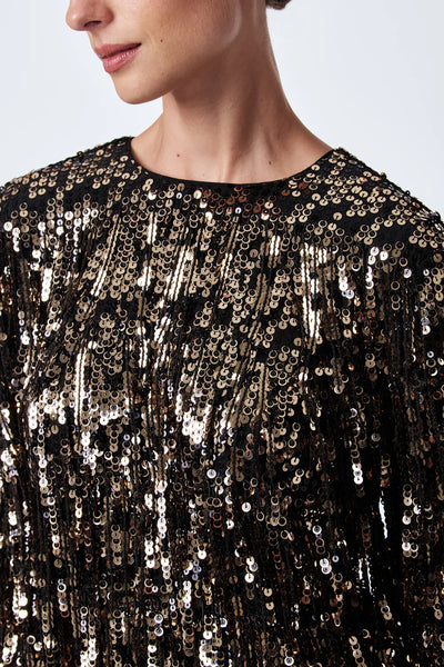 Trina Turk Satine Top- Black/Gold