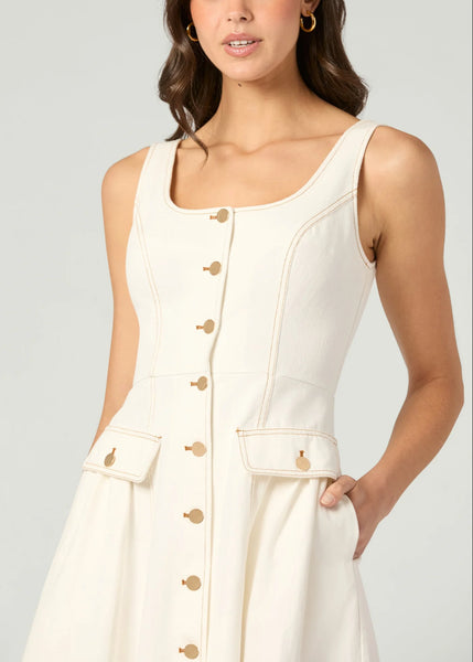 Shoshanna Belle Denim Dress- Ivory