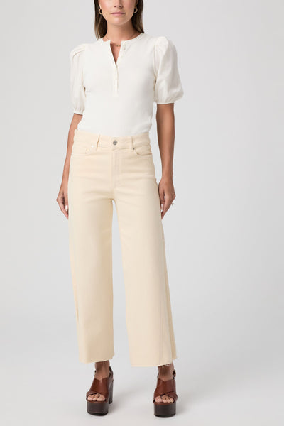 Anessa W/ Twisted Outseam Panel + Raw Hem - Butter Yellow