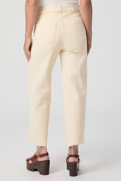 Anessa W/ Twisted Outseam Panel + Raw Hem - Butter Yellow