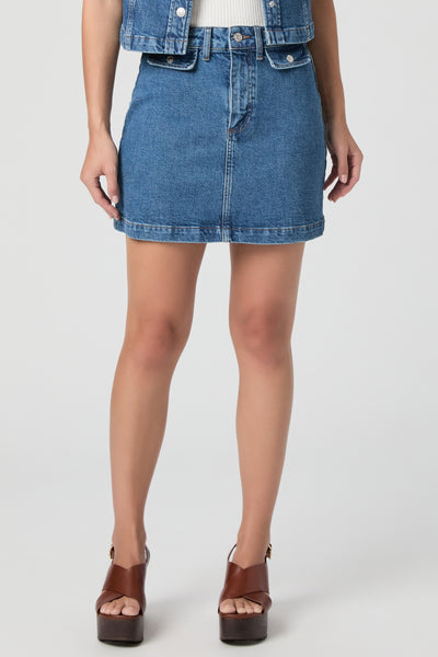 Janelle Skirt W/ Rounded Flap Pockets - Laguna