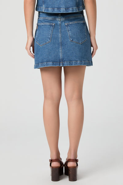 Janelle Skirt W/ Rounded Flap Pockets - Laguna