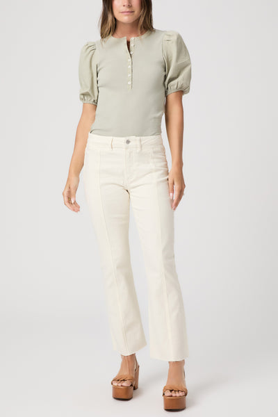 Mason Crop Boot W/ Raw Hem - Cream Cloud