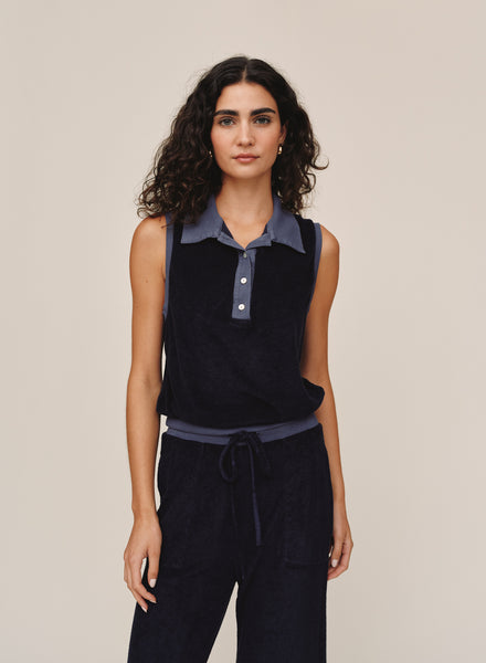 B20005-D36-302 - SLEEVELESS COLLAR TOP