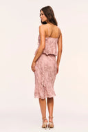 LoveShackFancy Lumera Snakeskin Print Midi Skirt