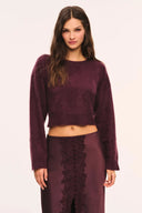 LoveShackFancy Bellaman Pullover- Merlot
