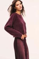 LoveShackFancy Bellaman Pullover- Merlot