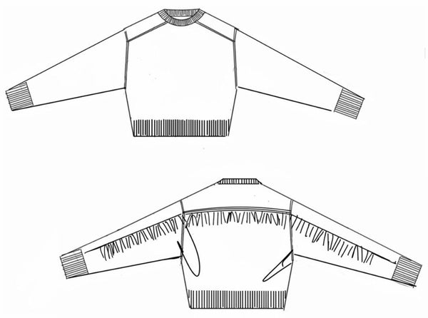 CASHMERE BLEND LUXE FRINGE CREW