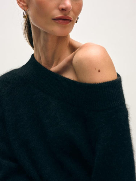 BRUSHED CASHMERE OFF THE SHOULDER TOP