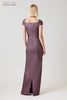 Teri Jon Stretch Jacquard Ruched Gown- Amethyst