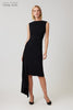 Teri Jon Crepe Asymetrical Hem- Black