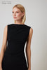 Teri Jon Crepe Asymetrical Hem- Black