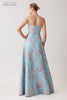 Teri Jon Metalic Floral Jacquard Gown