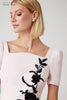 Teri Jon Scallop Stretch Crepe Gown- Soft Pink