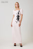 Teri Jon Scallop Stretch Crepe Gown- Soft Pink