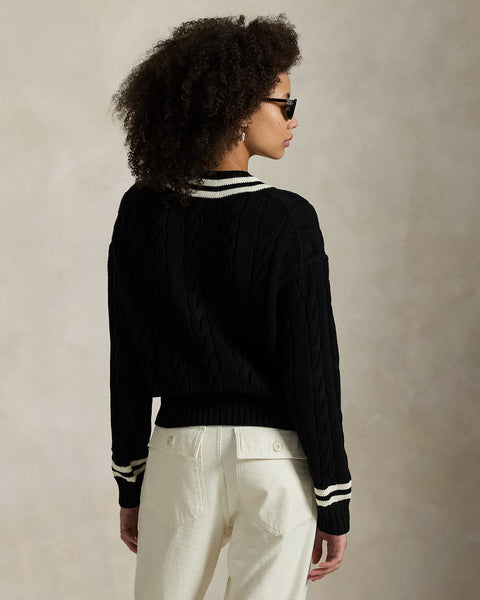 Ralph Lauren V Neck Pullover Black/Ivory