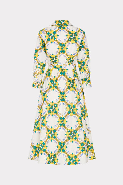 Milly Lexi Printed Midi Dress- Yellow Multi