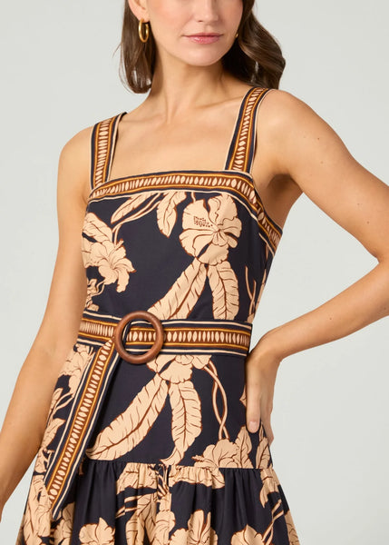 Shoshanna Kora Floral Dress- Navy/Khaki