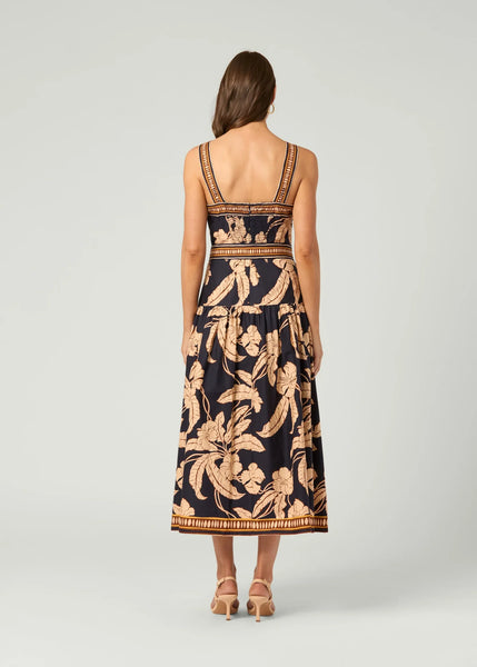 Shoshanna Kora Floral Dress- Navy/Khaki