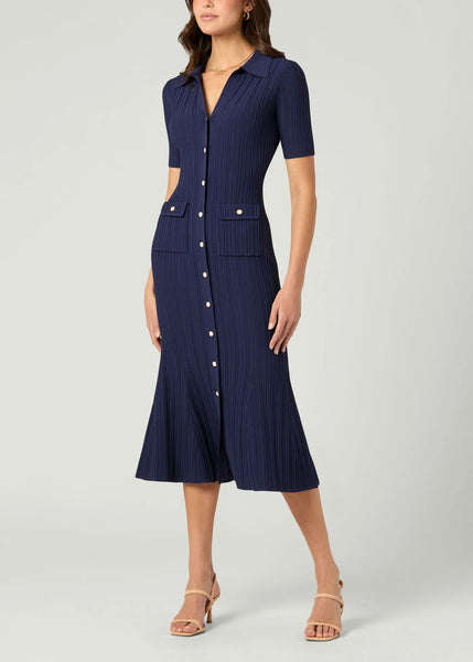 Shoshanna Tulip Knit Dress- Navy