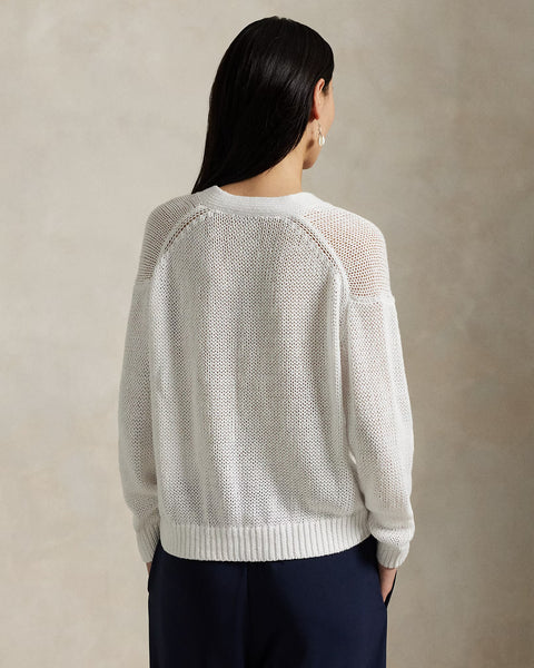 Ralph Lauren Linen Blend Cardigan White