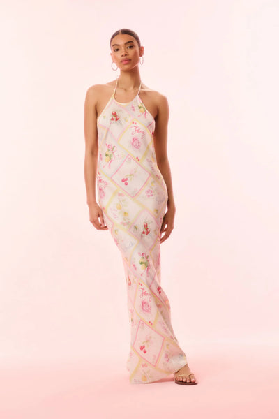 LoveShackFancy Brynthe Silk Blend Fruit Print Dress