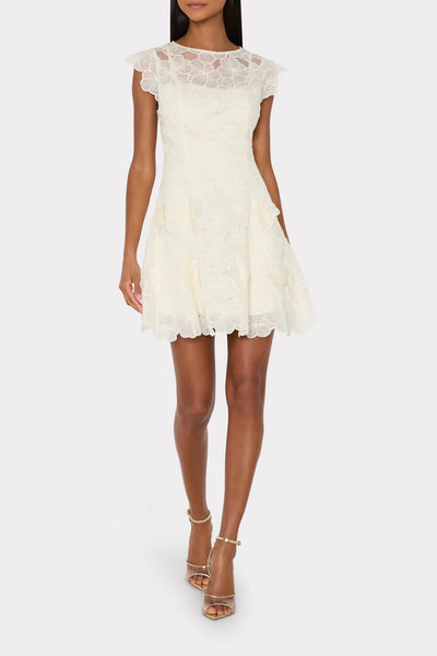 Milly Myla Embroidered Dress- Ecru