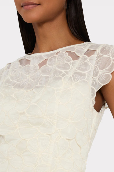 Milly Myla Embroidered Dress- Ecru