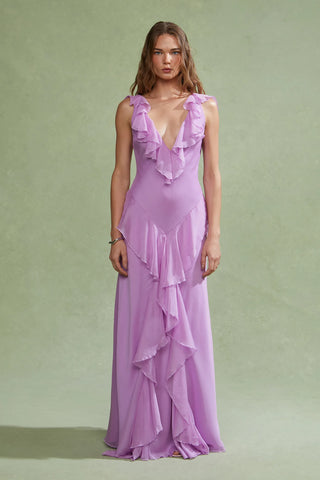 Amur Estella Bias Gown- Pink Dolphin
