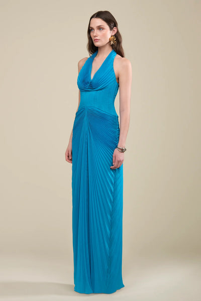 Amur Enly Pleated Ruched Gown