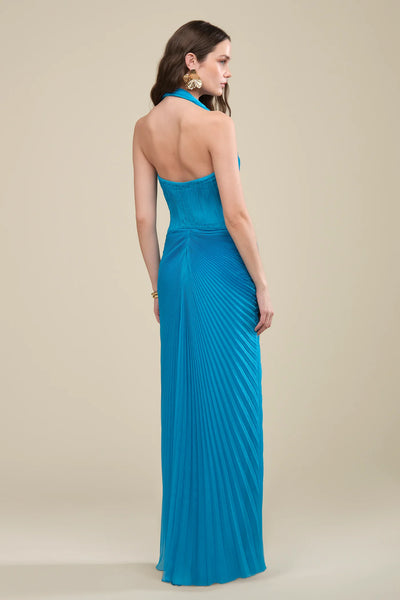 Amur Enly Pleated Ruched Gown