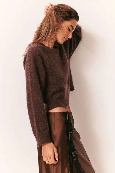 LoveShackFancy Bellman Pullover- Choc Brown