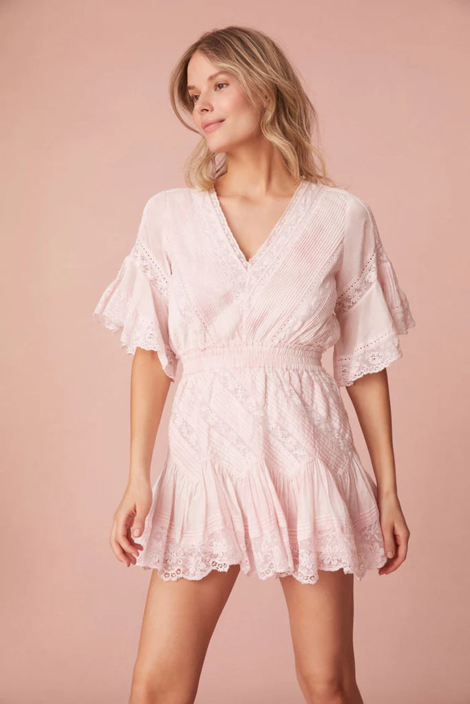 love shack fancy pink lace dress Buy PINK x LoveShackFancy Strapless Lace Mini Dress, Charlamagne Harbor - Order Dresses online