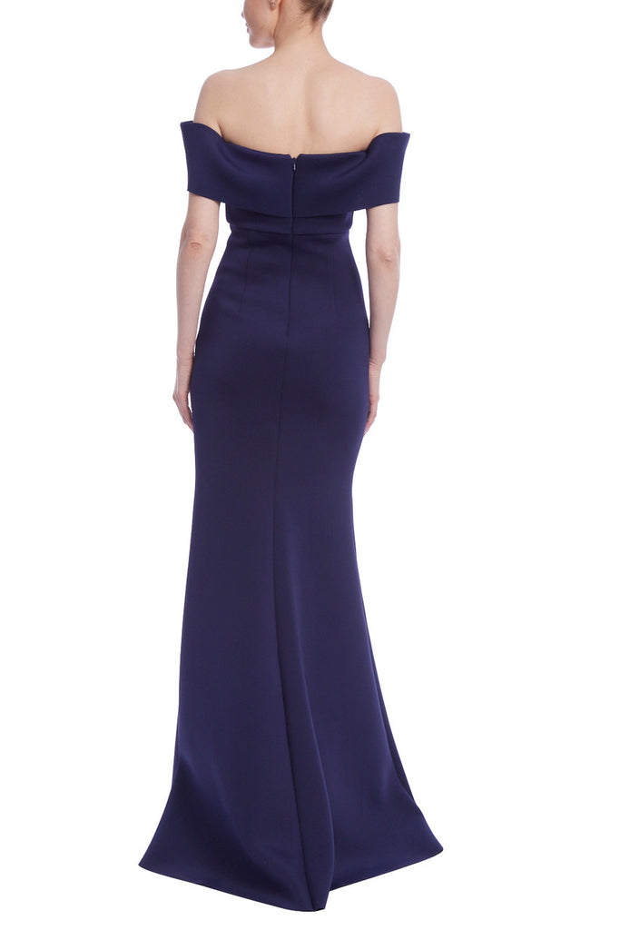 badgley mischka off the shoulder dress Badgley Mischka Draped Off-the-Shoulder Trumpet Gown, Size: 14 in Red