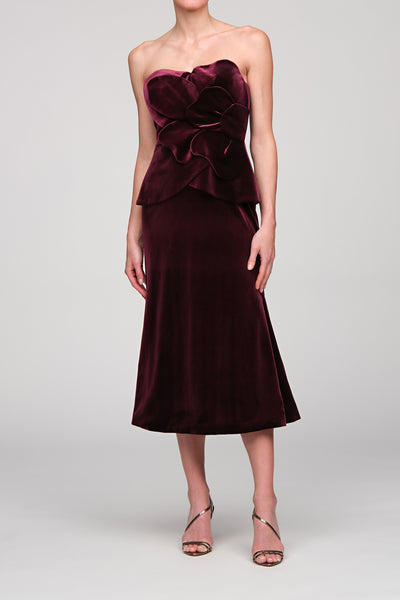 KELSEY SCULPTED VELVET DRESS