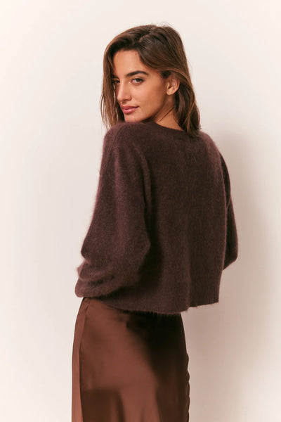LoveShackFancy Bellman Pullover- Choc Brown